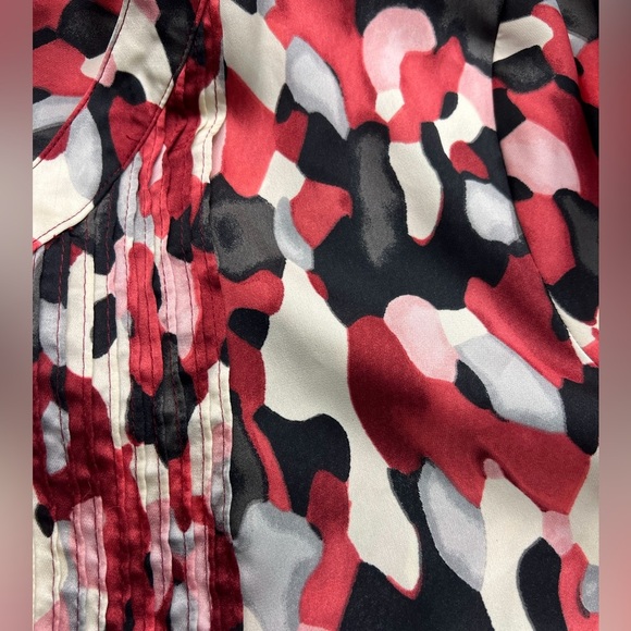 Dana Buchman V Neck Pin Tuck Button Down Blouse size XL ptp 24 - Picture 8 of 8